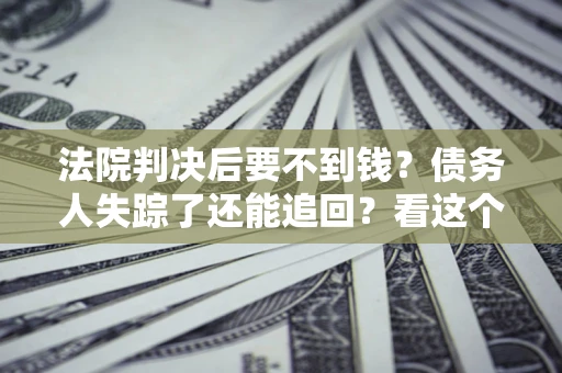 武汉法院判决后要不到钱？债务人失踪了还能追回？看这个方法！