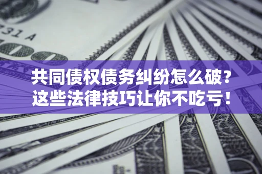 武汉共同债权债务纠纷怎么破？这些法律技巧让你不吃亏！